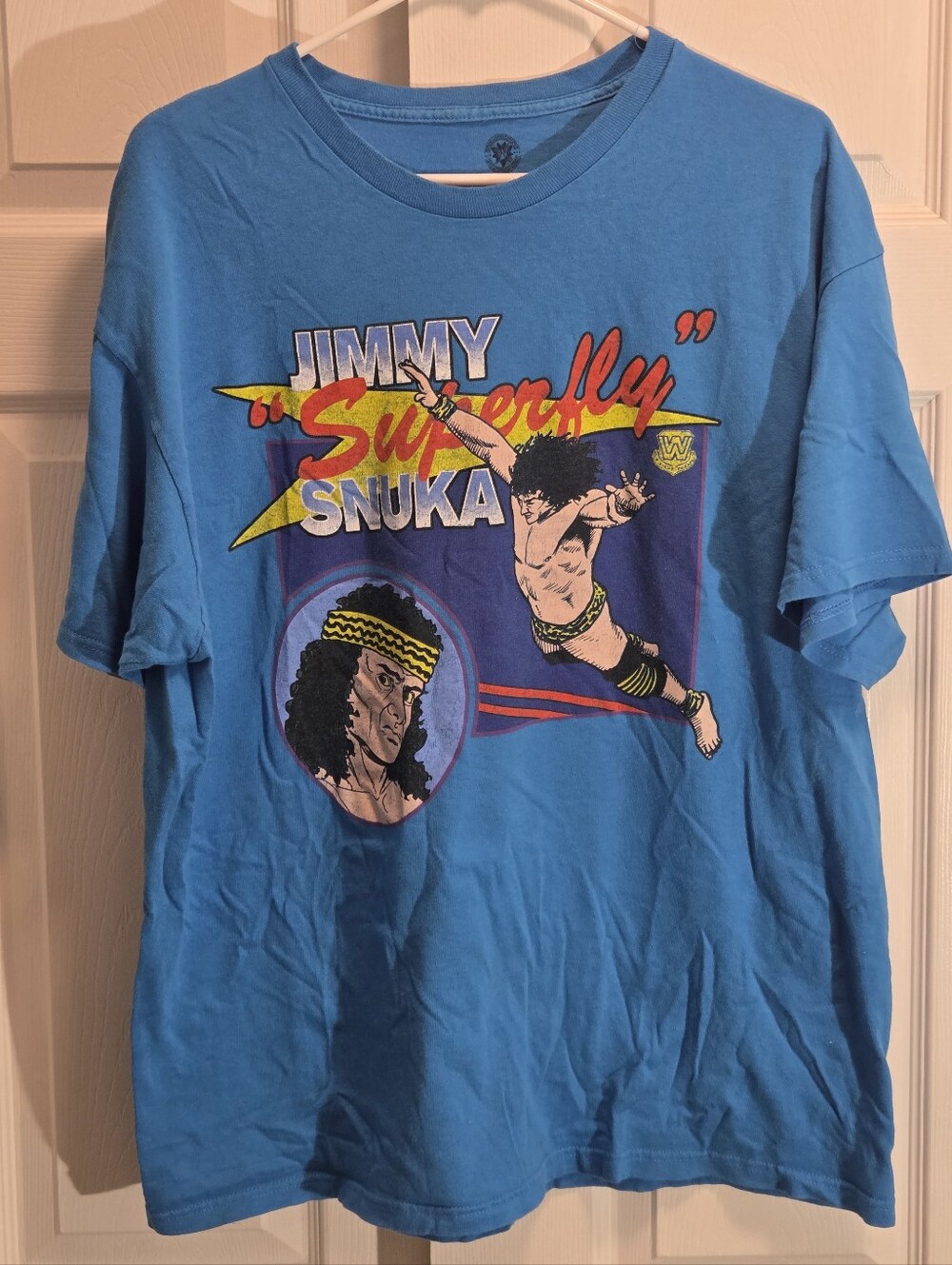WWE Jimmy Superfly Snuka Graphic Tee Size XL 1980s 80s WWF, WCW